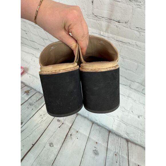 EILEEN FISHER Hiya beige suede platform mules clog size 10M NWOT - Picture 4 of 12